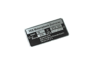 Tabliczka znamionowa ETZ 125